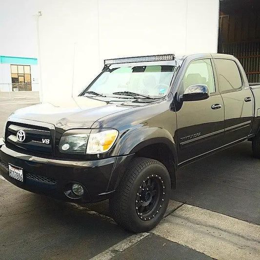 Toyota Tundra roof mounts for 50 inch curved LED light bar on black double cab pickup on Tampa Home & Garden Store