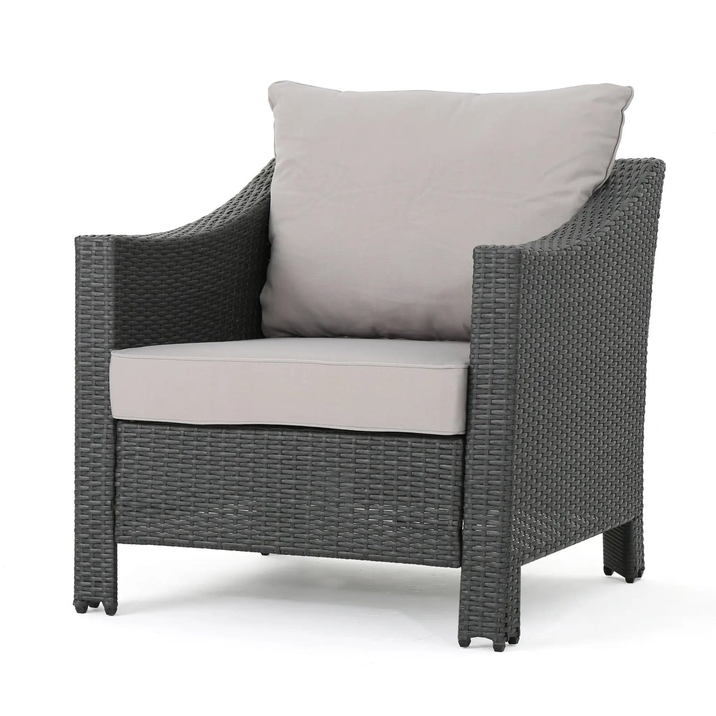Antibes Armchair 2pcs grey outdoor wicker chair with waterproof fabric cushions on Tampa Home & Garden Store