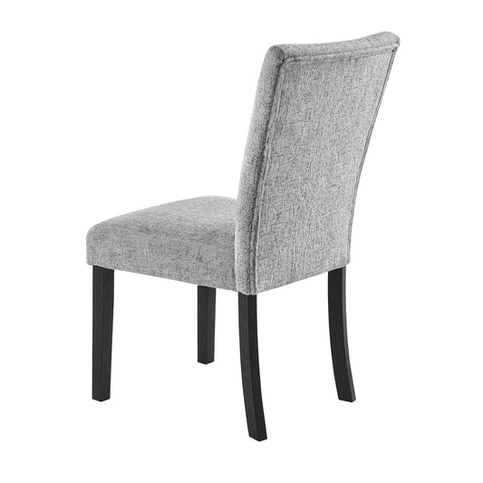 Oceanic dining chair set of 2 gray upholstered chairs with black wooden legs on Tampa Home & Garden Store