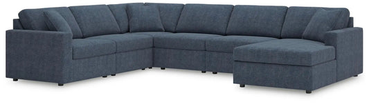 Modmax Sectional in Ink blue fabric, L-shaped stationary sofa with chaise by Unique Piece Furniture on Tampa Home & Garden Store