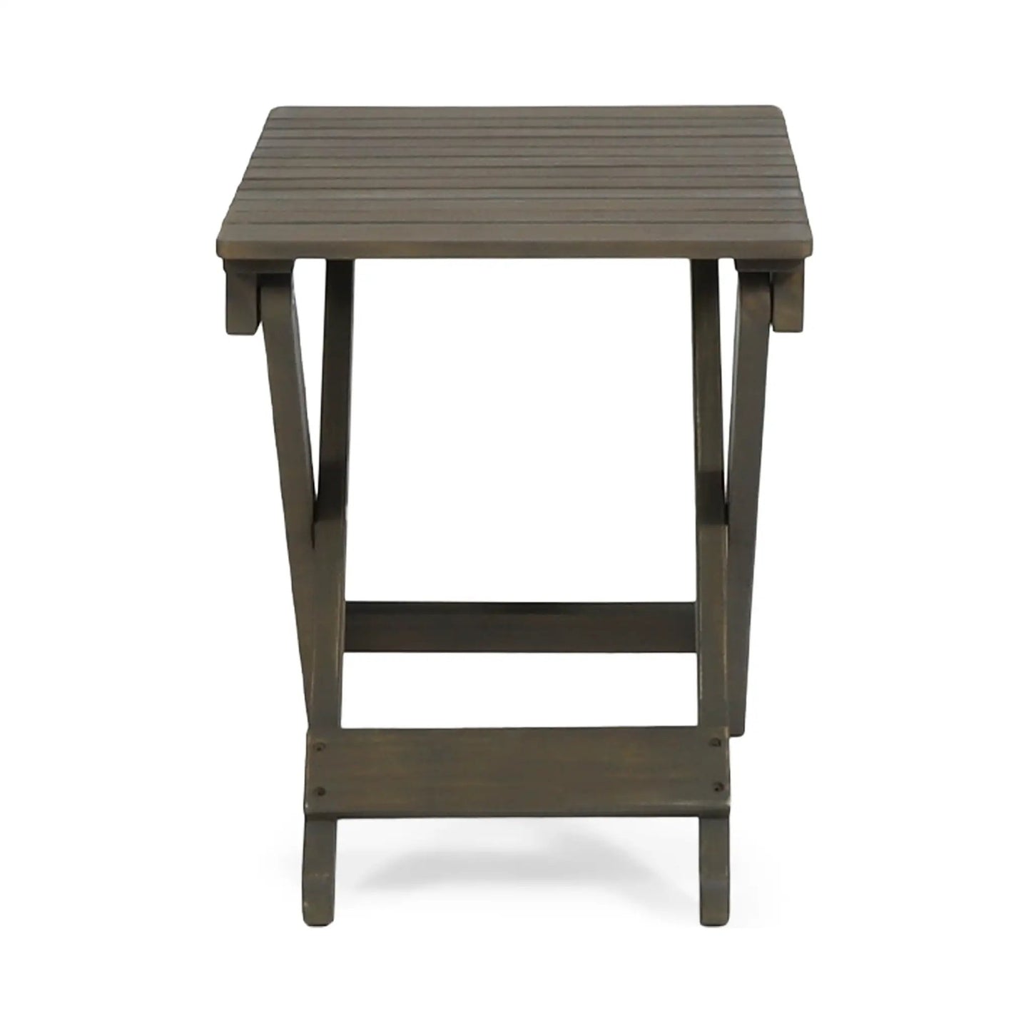 Table d'appoint pliante d'extérieur en bois, grise, 38,1 cm P x 57,8 cm L x 46,3 cm H