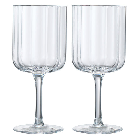 Clear Flower Stemmed Wine Glasses Set Of Two