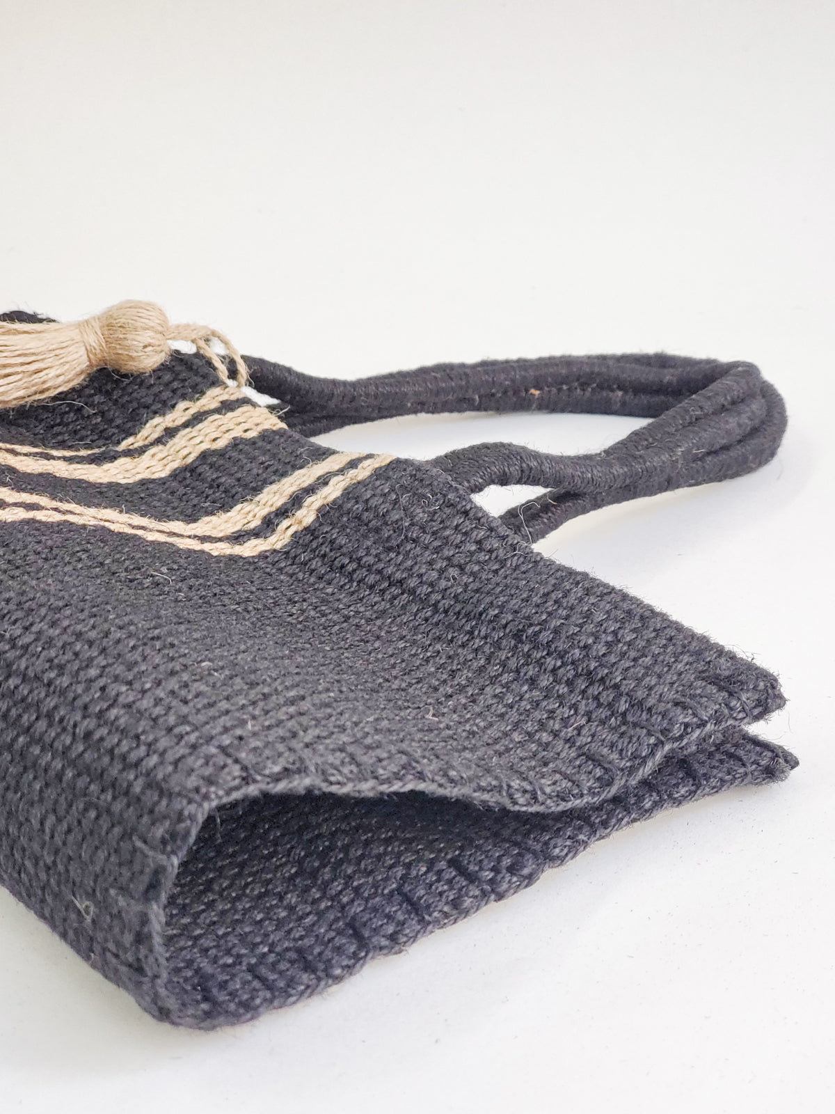 Bolso tote de yute Naya - Negro