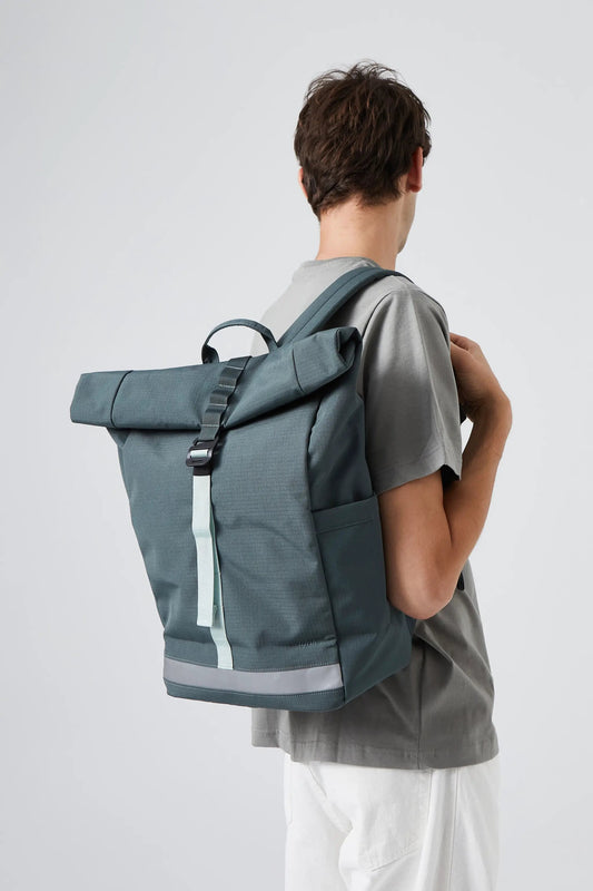 Lars Roll Backpack Laurel Vandra Urban Edition teal roll-top with buckle Lefrik USA on Tampa Home & Garden Store