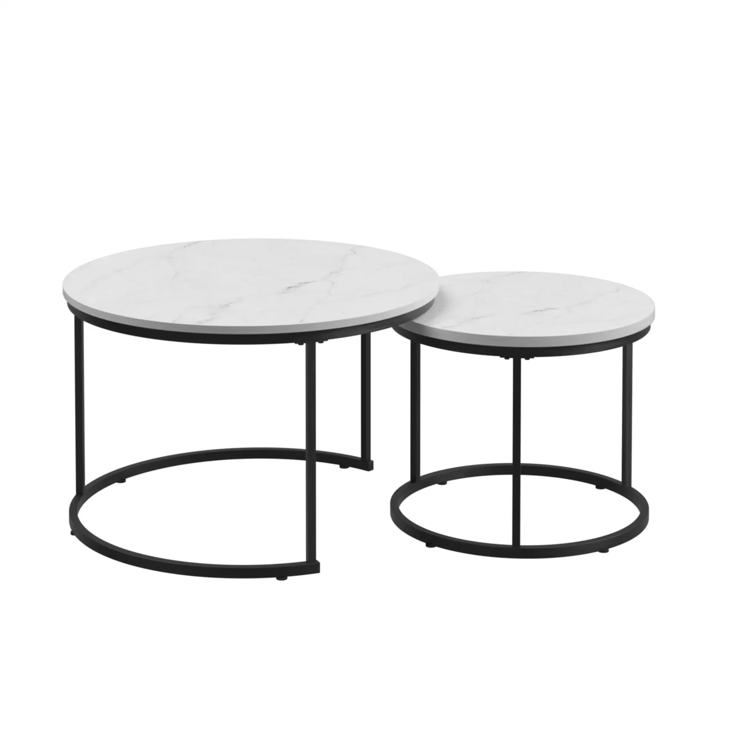 Nest Two Round Coffee Tables With Marble Top
