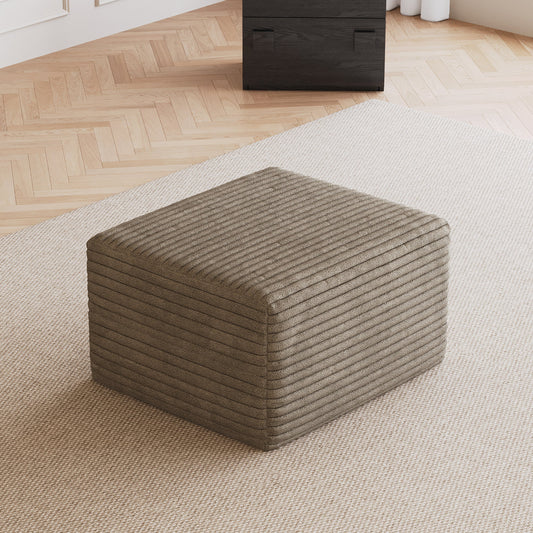 Sofa ottoman beige ribbed fabric by HouseOfZazla, no assembly required on Tampa Home & Garden Store
