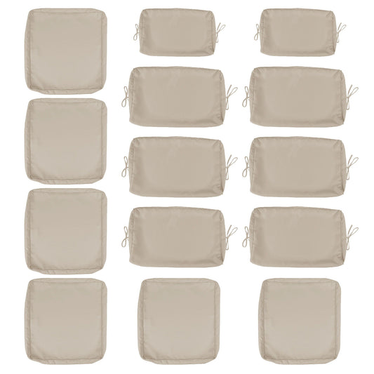 Cushion covers 14-pack beige for 7-piece wicker sectional sofa with zipper by HouseOfZazla on Tampa Home & Garden Store