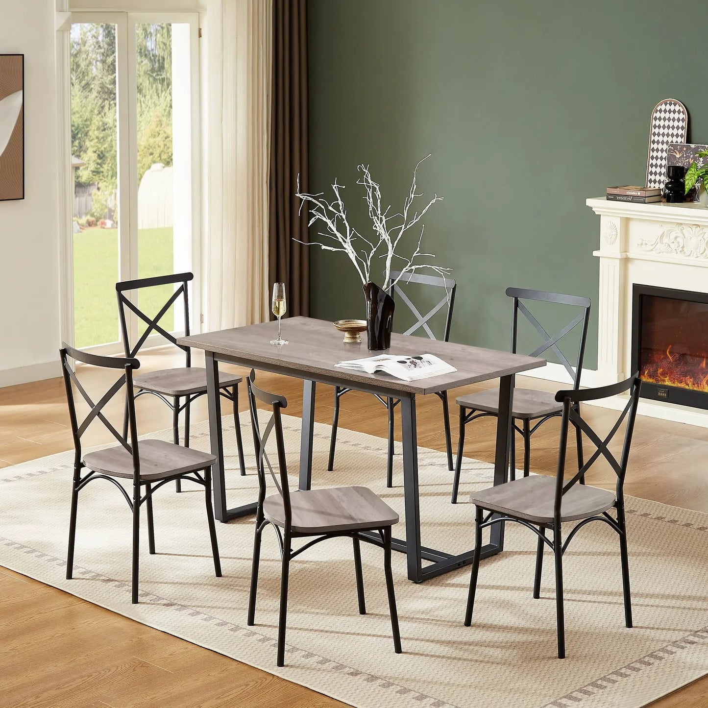 7 Piece Dining Set for Kitchen and Breakfast Nook