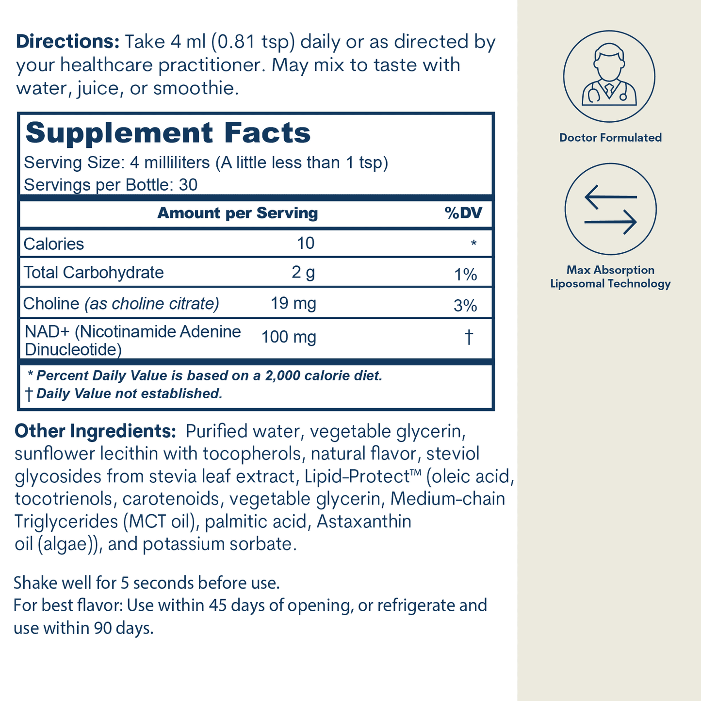 Liposomal NAD Liquid for Cellular Energy Support