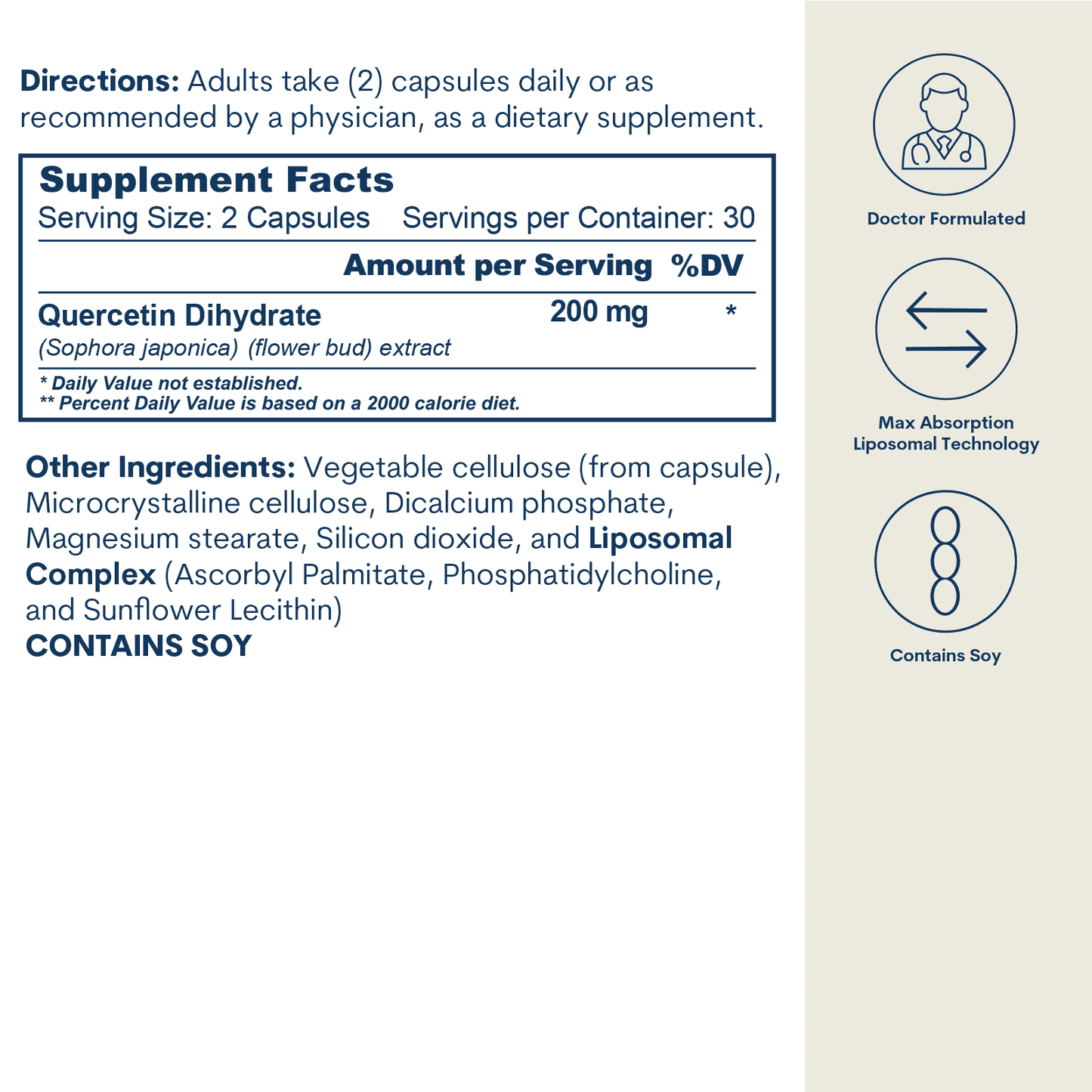Liposomal Quercetin 200mg capsules by Core Med Science, 60 ct on Tampa Home & Garden Store