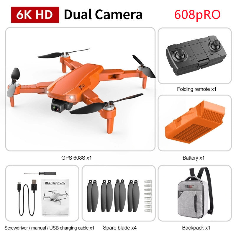 Sell My Stuff GPS High-definition Dual Camera orange drone with folding remote and 608S GPS on Tampa Home & Garden Store