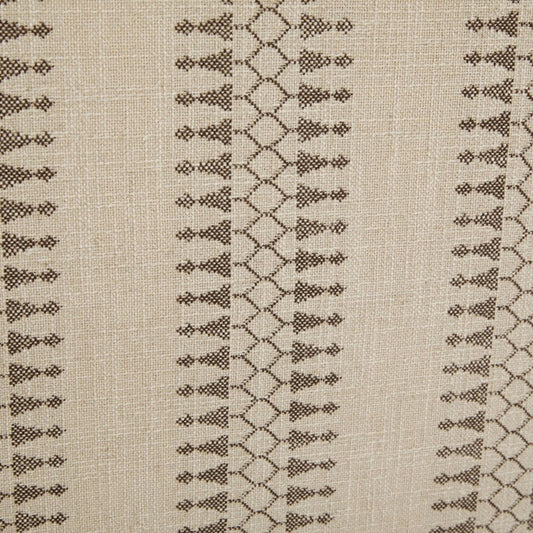 Beige woven rug with brown diamond and arrow-shaped geometric pattern in repeating motifs on Tampa Home & Garden Store
