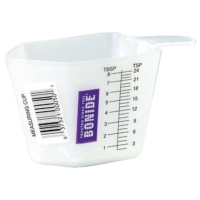 Fertilome measuring cup white plastic with tsp/tbsp scale for gardening landscape supplies on Tampa Home & Garden Store