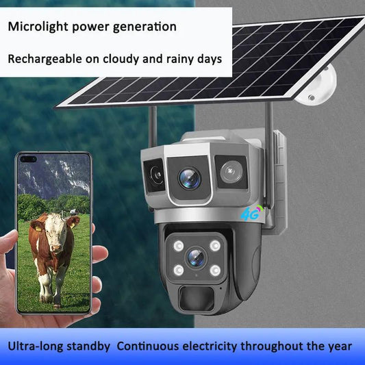 Solar Powered WiFi Outdoor Security Camera with solar panel and 4G lens on Tampa Home & Garden Store