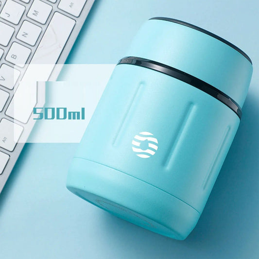 316 stainless insulated stewing cup 500ml in turquoise with black band on Tampa Home & Garden Store