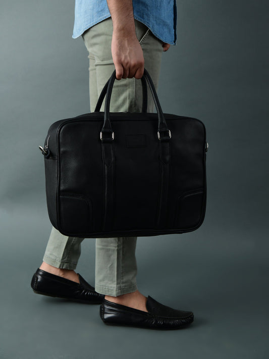 Texas Black Leather Briefcase - Tampa Home & Garden Store