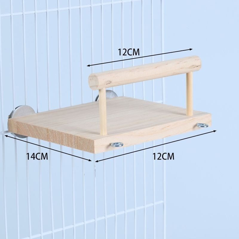 Solid wood bird cage jumping platform toy with standing board natural wood Sell My Stuff on Tampa Home & Garden Store