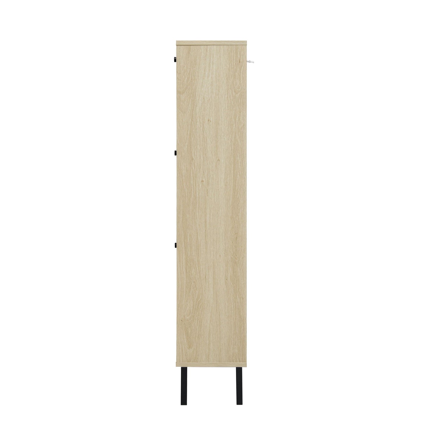 Shoe Cabinet Modern Rattan 3-Door in light wood with black legs HouseOfZazla on Tampa Home & Garden Store