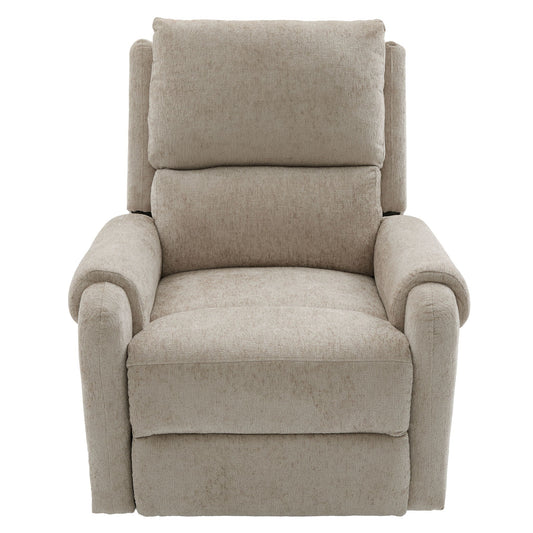 Manual recliner massage chair beige upholstery by HouseOfZazla with plush cushions on Tampa Home & Garden Store