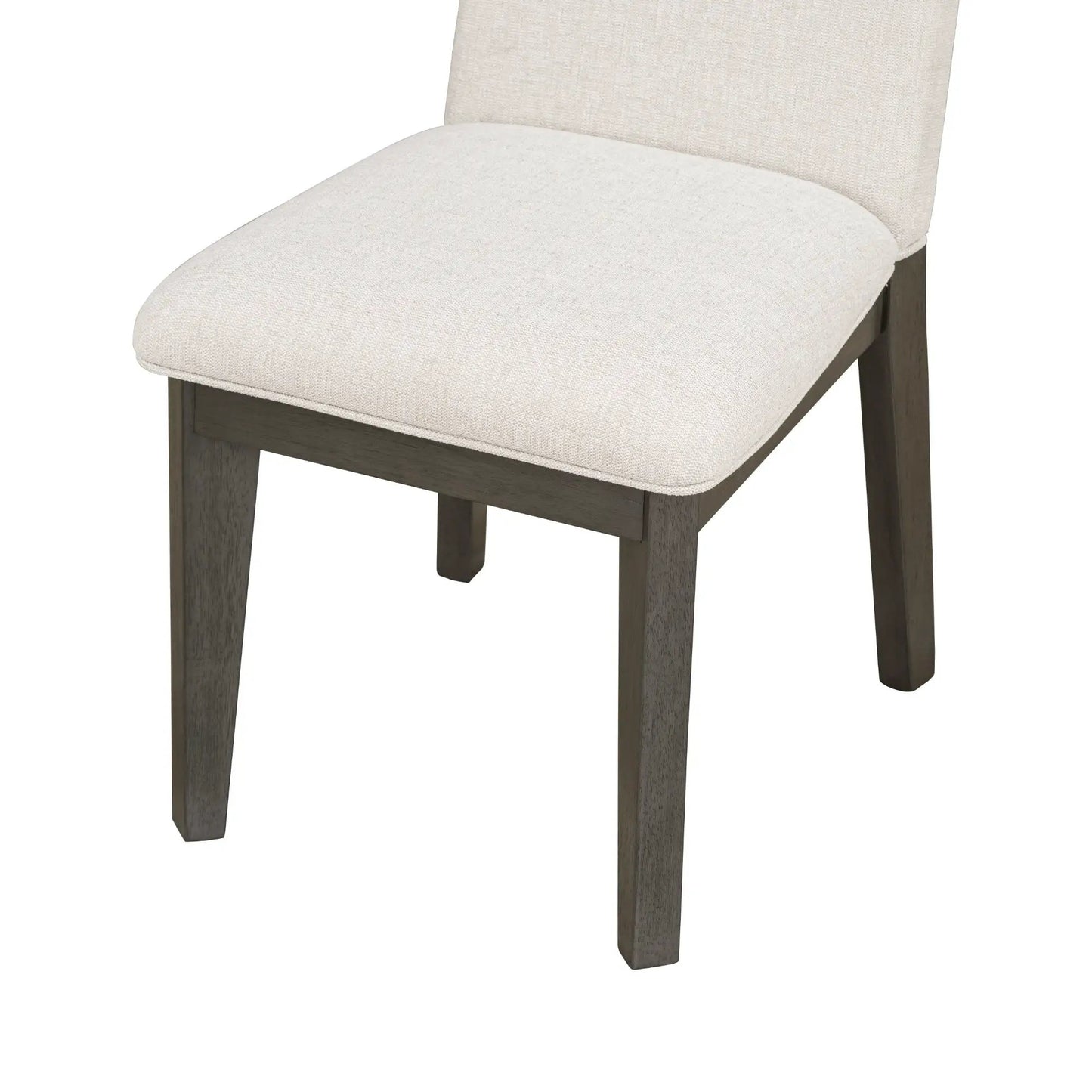 Juego de mesa de comedor TOPMAX de 6 piezas con sillas y banco tapizados, patas cónicas estilo rústico, gris oscuro + beige