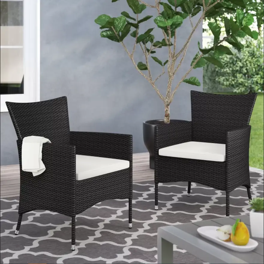 Clementine Outdoor Multibrown PE Wicker Chairs
