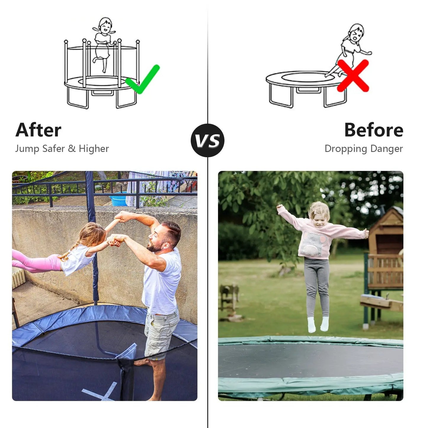 10 Feet Trampoline Safety Replacement Protection Enclosure Net - Tampa Home & Garden Store