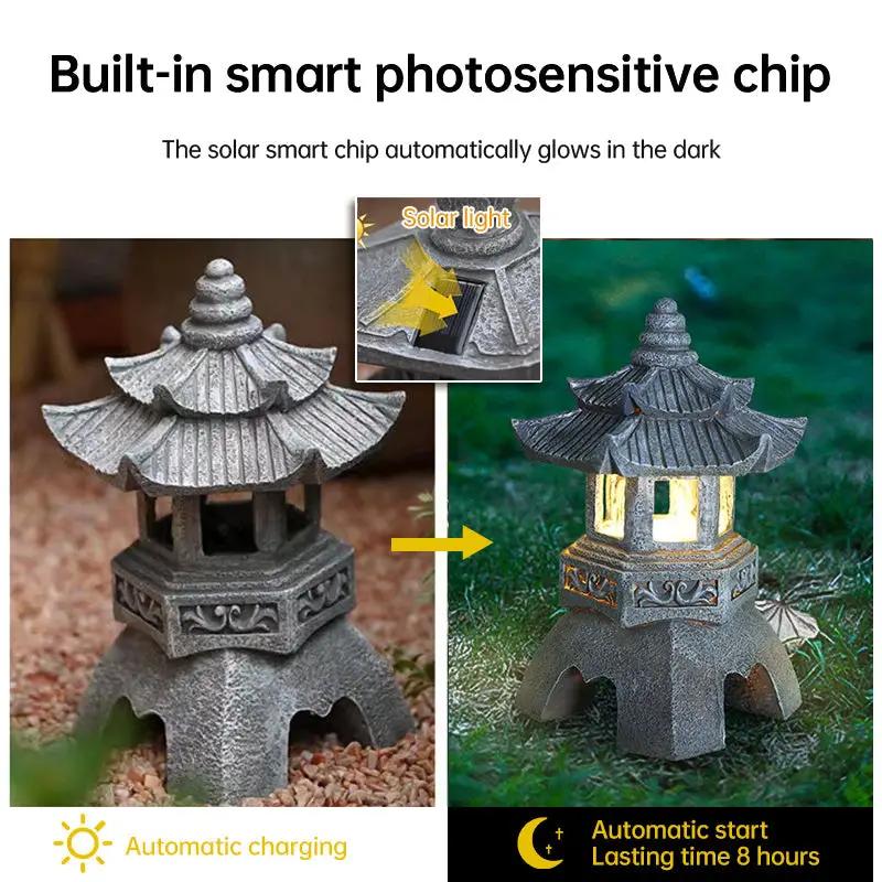 Solar-Powered Zen Garden Decor: Pagoda Lanterns & Statues - Tampa Home & Garden Store