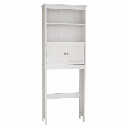 Over-the-Toilet 2-tier white spacesaver with open shelves and bottom cabinet VIP Digital Presence on Tampa Home & Garden Store