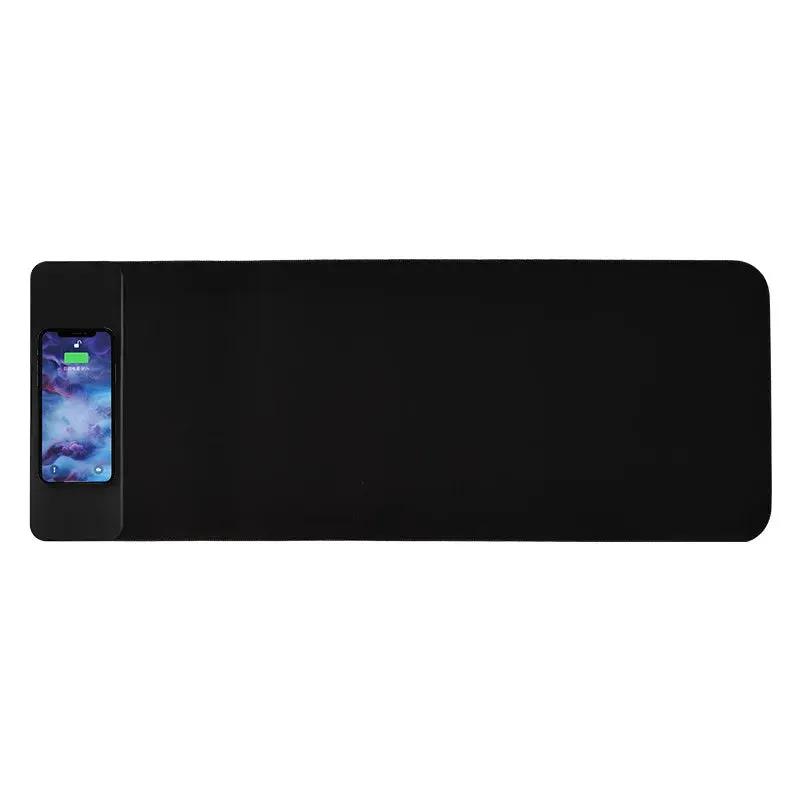 Wireless charging mouse pad 15W extra large in black with left-side phone charging dock on Tampa Home & Garden Store