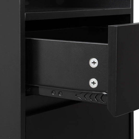 Hall Tree with Cushioned Bench and Shoe Cabinet, black finish, metal hardware interior on Tampa Home & Garden Store