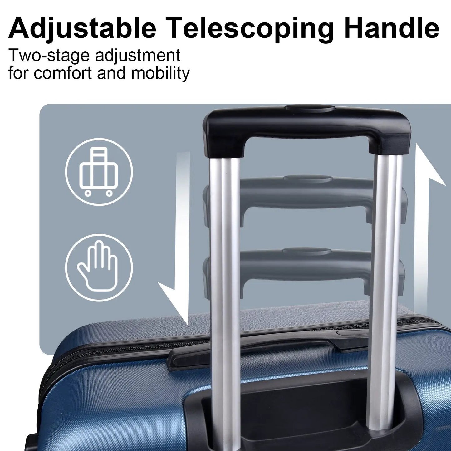 Blue ABS 3-piece hardside luggage set with wheels and telescoping handle VIP Digital Presence on Tampa Home & Garden Store