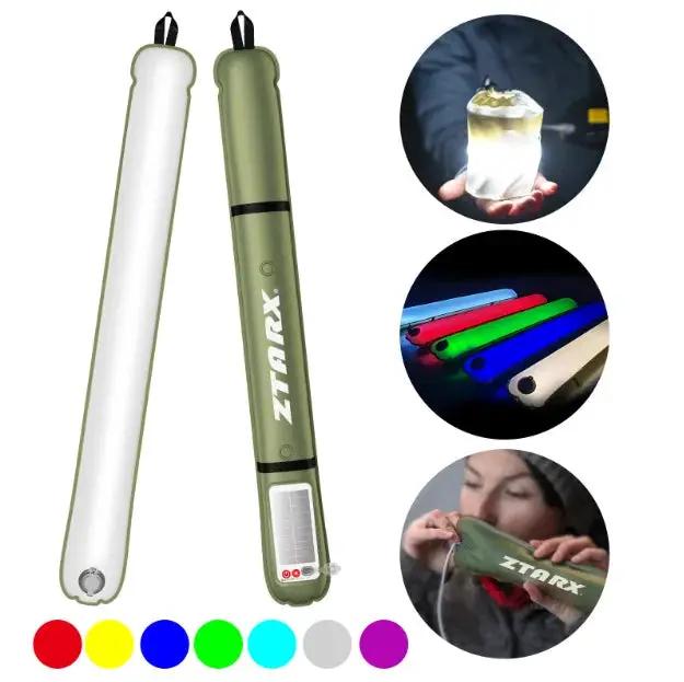 Luz de camping inflable plegable para exterior, luz solar inflable, impermeable, magnética, tipo columna, linterna portátil