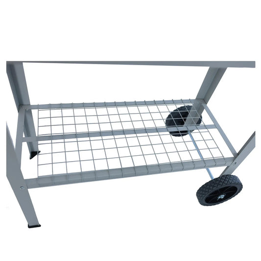 Aveyas mobile metal elevated garden bed cart, with legs, elevated flowerpot box with wheels (gray) - Tampa Home & Garden Store