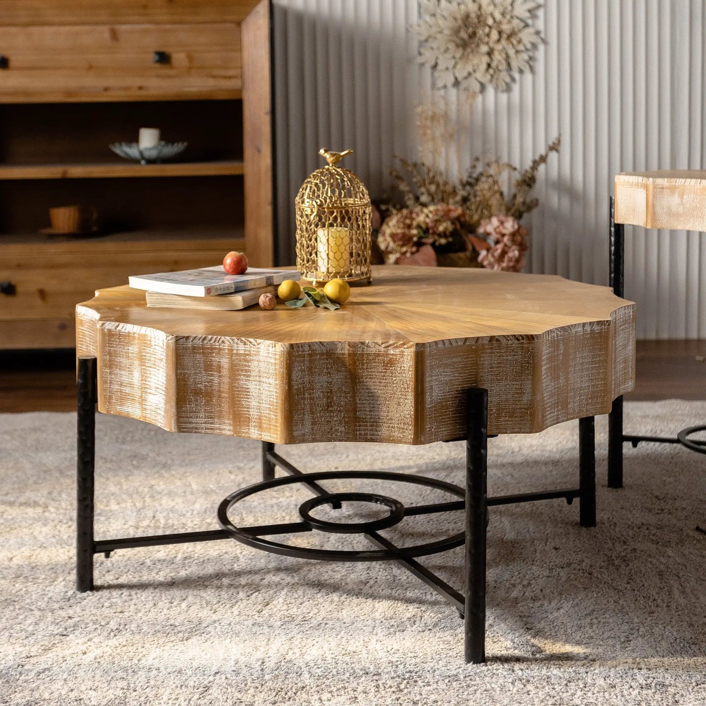 Vintage Patchwork Lace Coffee Table Set of 2