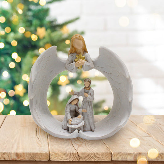 Nordic Creative Angel Family Sculpture Decoration Home Living Room Bookcase Decoration Crafts Resin Statue Ornament - Tampa Home & Garden Store
