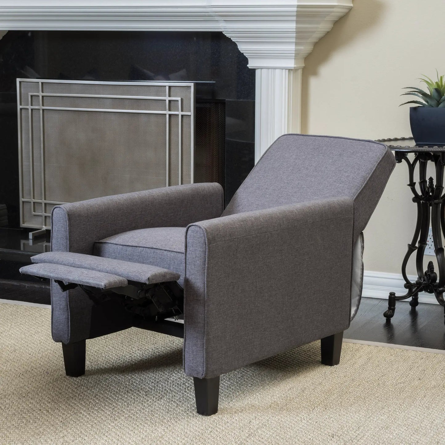 Smoke fabric push-back armchairs in a two-chair set, VIP Digital Presence on Tampa Home & Garden Store