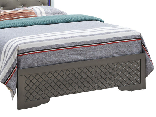 Verona Full Bed With Led And Metallic Black