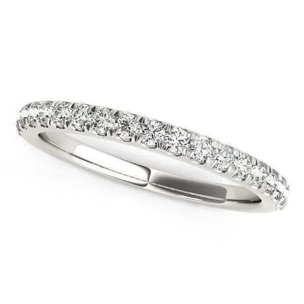 14k white gold pave diamond wedding ring with a pavé band, 1/4 cttw, by Bids.com on Tampa Home & Garden Store