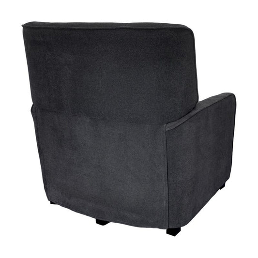 Stylish Recliner Chair - Gray by HouseOfZazla, dark gray fabric with cushioned back on Tampa Home & Garden Store