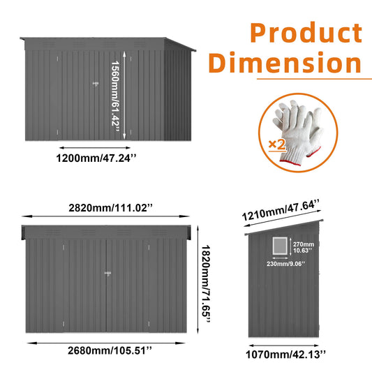 4x9 Ft Outdoor Storage Shed For A Backyard Space