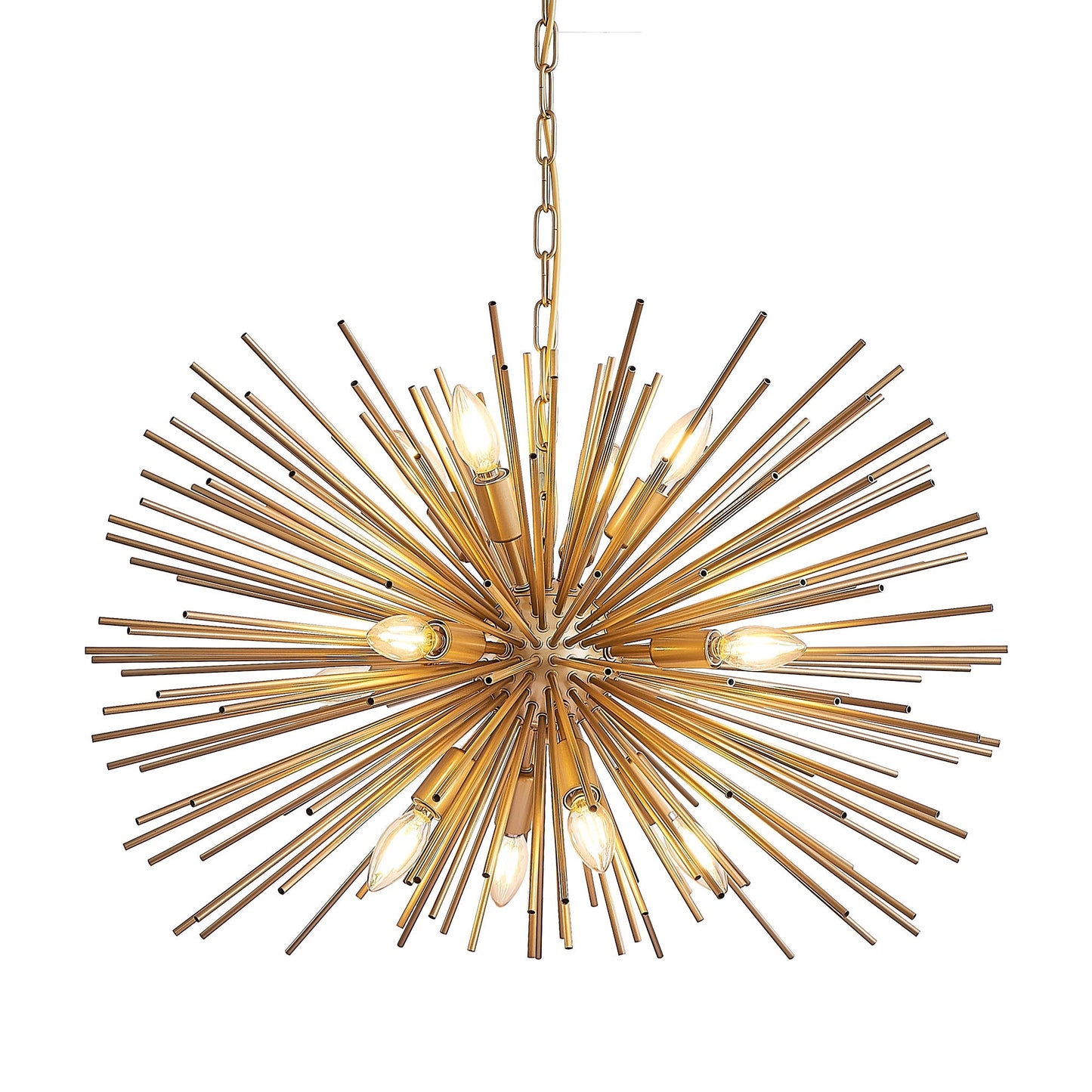 29in mid-century starburst chandelier gold metal with 12 bulbs HouseOfZazla on Tampa Home & Garden Store
