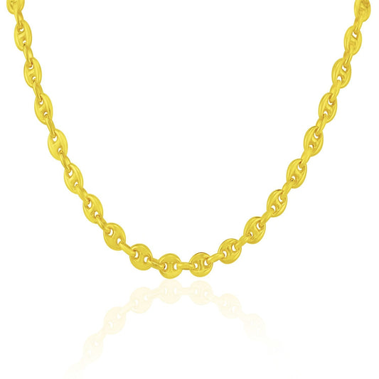 4.7mm 14k yellow gold puffed mariner link necklace with rounded links by Bids.com on Tampa Home & Garden Store