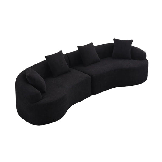 Black fabric 4-seat sofa with cushions, modern sectional HouseOfZazla on Tampa Home & Garden Store