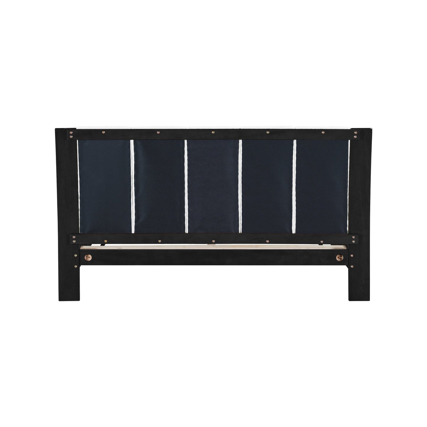 Solid Black and White Pine Queen Bed Frame
