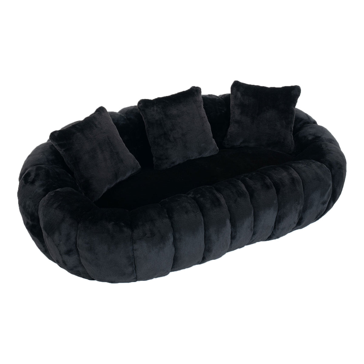 Ultra Soft And Floral Faux Fur Two Seater Sofa