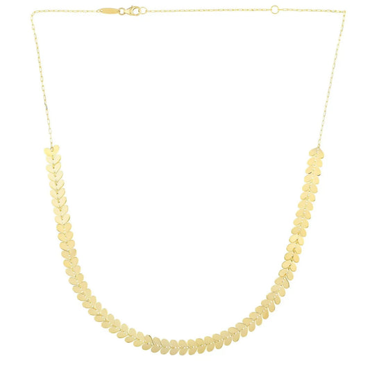 14k yellow gold heart-link necklace by Bids with heart-shaped disc links on Tampa Home & Garden Store