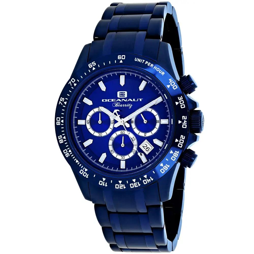 Oceanaut men's blue stainless steel Biarritz watch with chronograph subdials on Tampa Home & Garden Store
