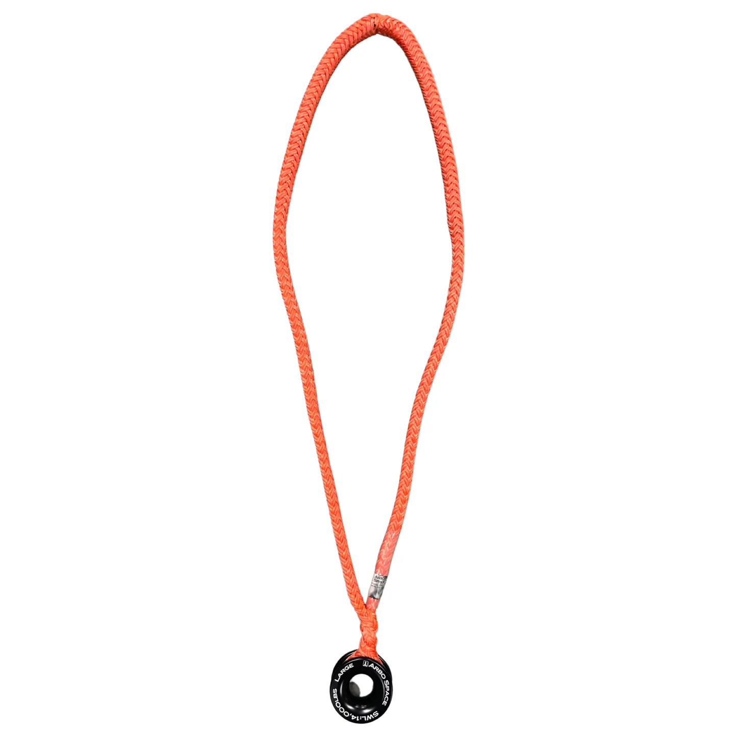 Lupex Loop 1/2 in Arbo Space rigging ring on orange climbing rope loop on Tampa Home & Garden Store