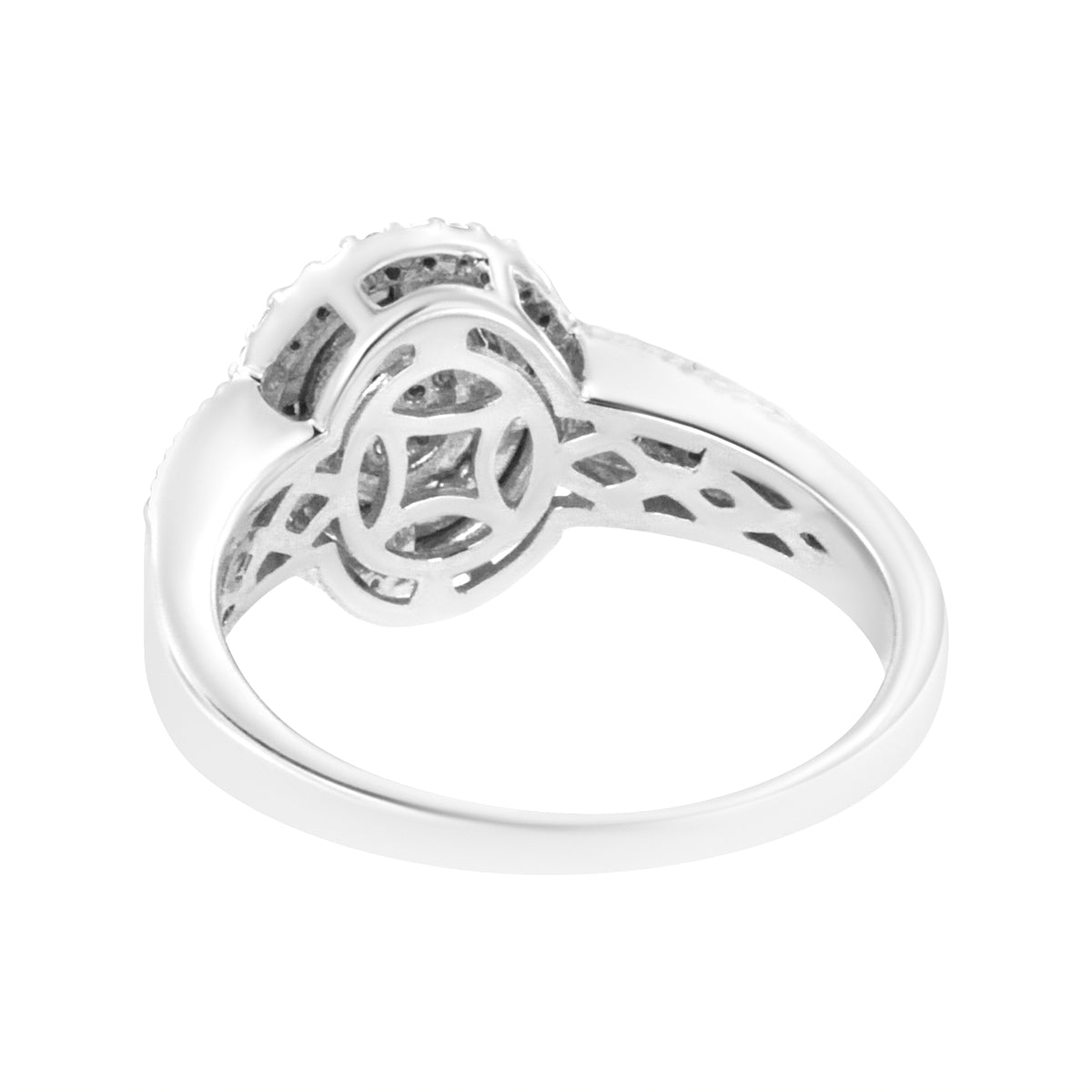 Sterling silver braided halo ring with pavé round-cut diamonds, 1/3 cttw, size 7, Bids.com on Tampa Home & Garden Store