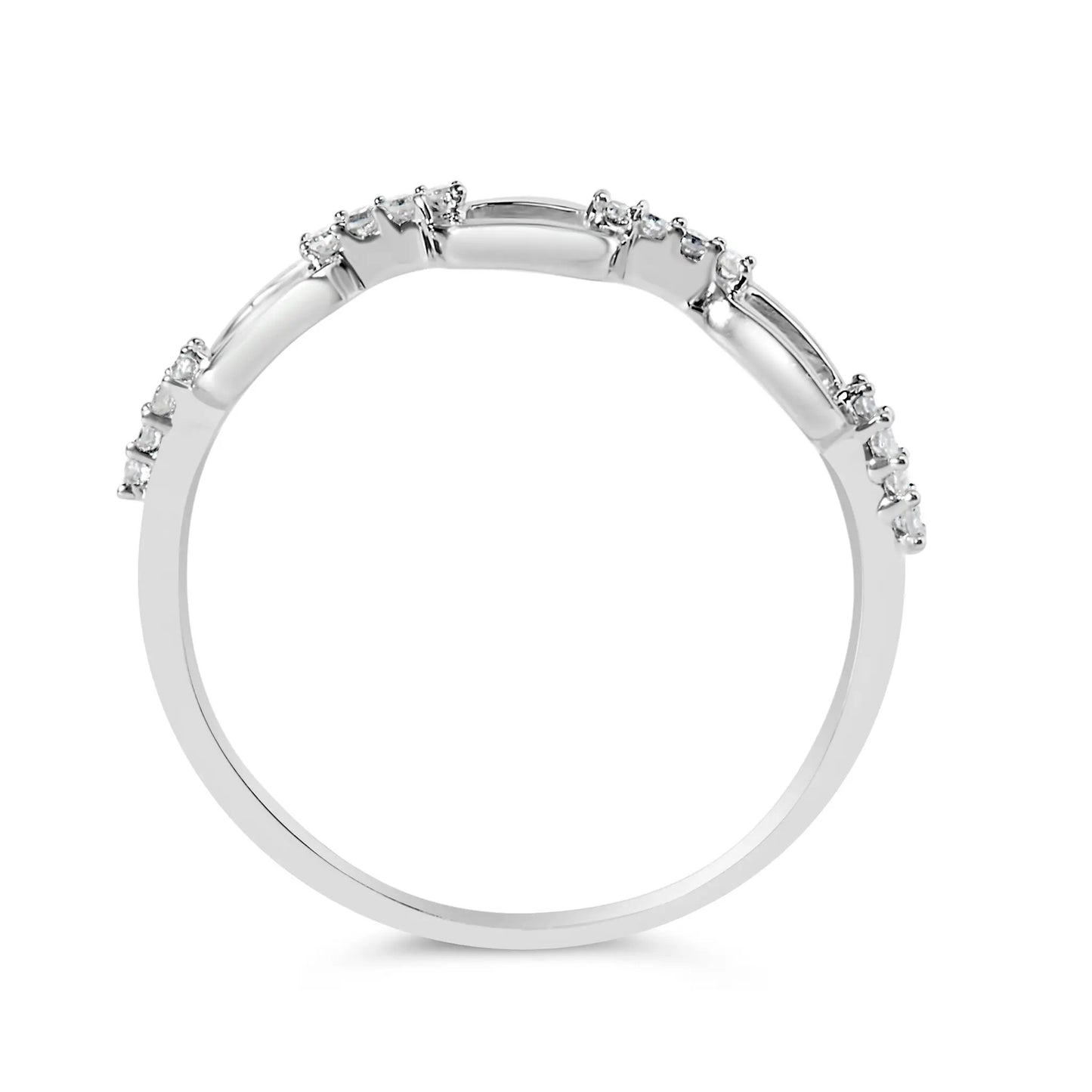 Sterling silver diamond-accent paperclip band ring, size 6, I-J color, I2-I3 clarity on Tampa Home & Garden Store